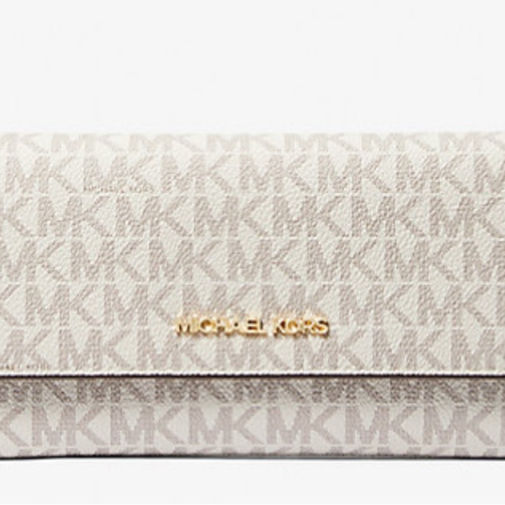 Michael Kors Cream Wallet with Monogram Design